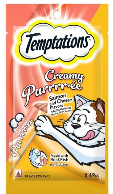 Temptations Creamy Purrrr ee Salmon & Cheese Cat Treats